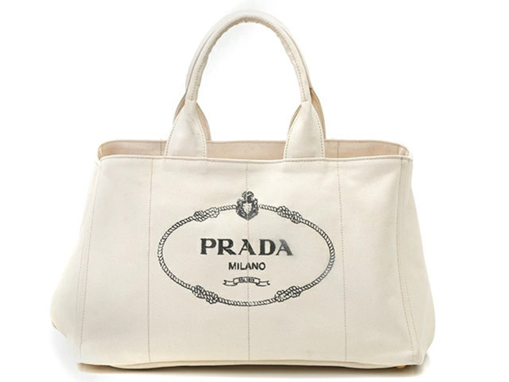 Prada handbag Canapa Ivory White canvas